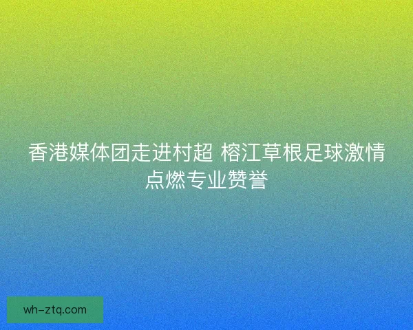 香港媒体团走进村超 榕江草根足球激情点燃专业赞誉 香港媒体团走进村超 榕江草根足球激情点燃专业赞誉