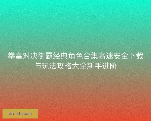 拳皇对决街霸经典角色合集高速安全下载与玩法攻略大全新手进阶